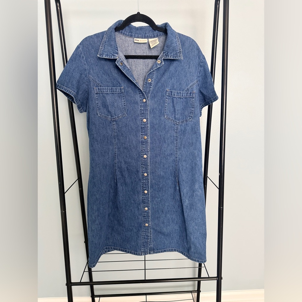 Faded Glory Denim snap Button Shirt Dress sz XL - Picture 3 of 5